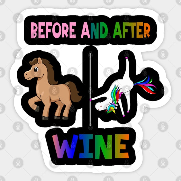 Before and after wine Sticker by A Zee Marketing